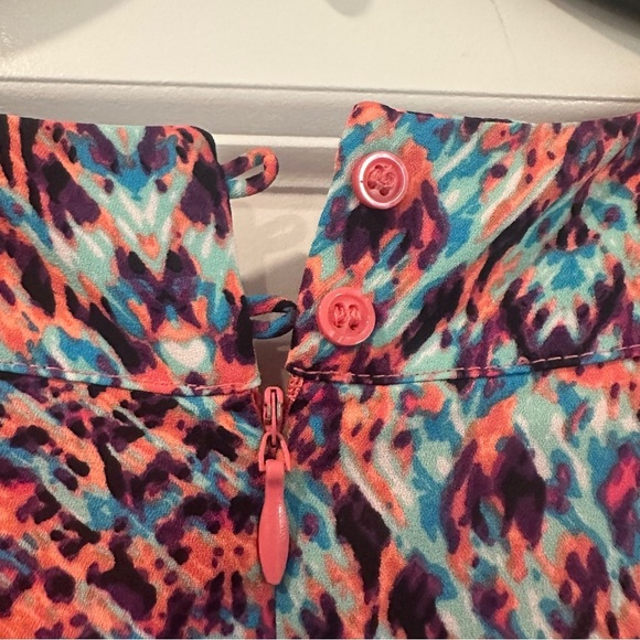 DECREE MULTI PRINT HALTER RUFFLE FAIRY SKORT ROMPER XL - Picture 5 of 10